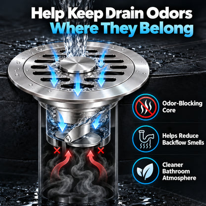 🚿✨ Stainless Steel Floor Drain – Anti-Odor & Fast Drainage Shower Drain with Removable Core