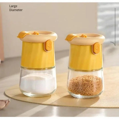 2-in-1 Quantitative Glass Salt Shaker, Press Control Dual Mode Seasoning Dispenser 🧂
