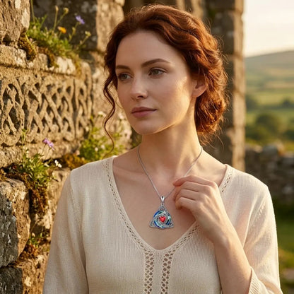 Birthstone Celtic Knot Necklace, Trinity Knot Crystal Pendant