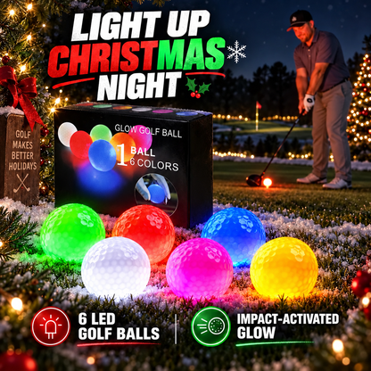 ✨⛳Christmas Glow Golf Balls – 6-Pack LED Night Golf Set