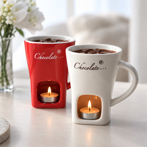Melting Mug🍫 | Ceramic Tea-Light Heated Cup for Melting Chocolate & Cheese