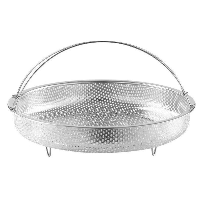 🥘Food‑Grade Stainless Steel Steamer Basket with Support Rack