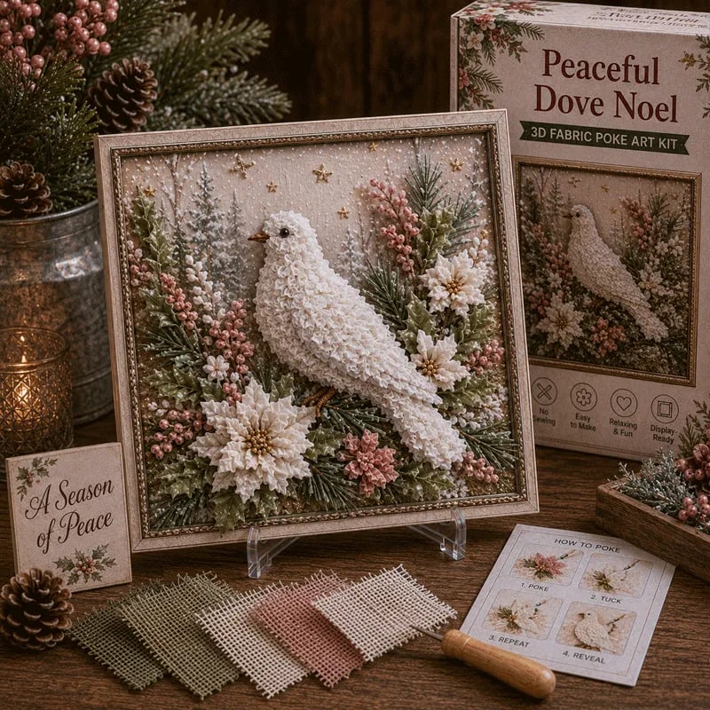 🎅🎄 Premium 3D Christmas Fabric Poke Art Kit | No‑Sew Holiday Craft Set✨