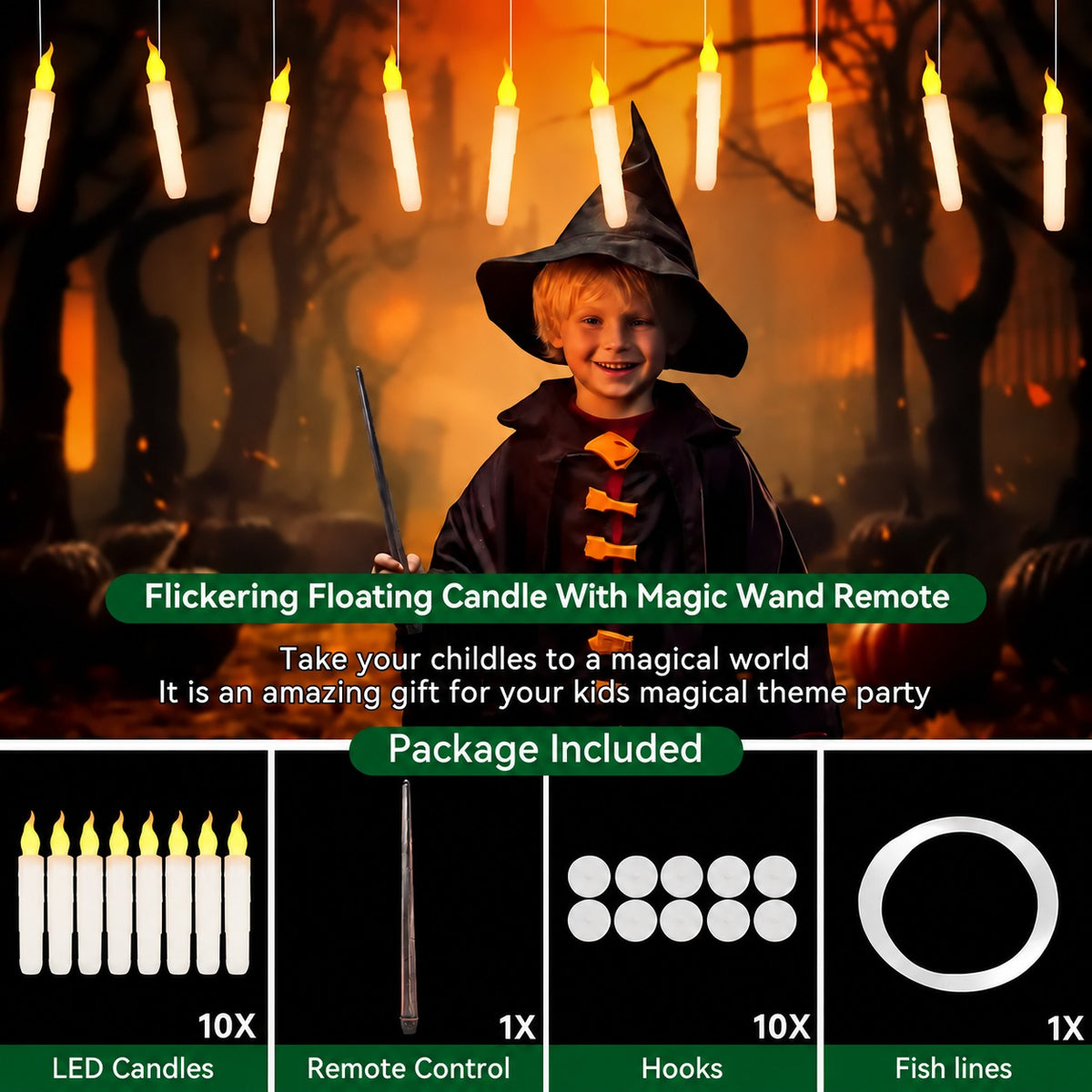 🕯️👻Floating Halloween LED Candles with Remote Control