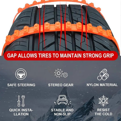 10pcs Emergency Snow Tire Chains ❄️ for Trucks & SUVs, Reusable Anti-Skid Cables