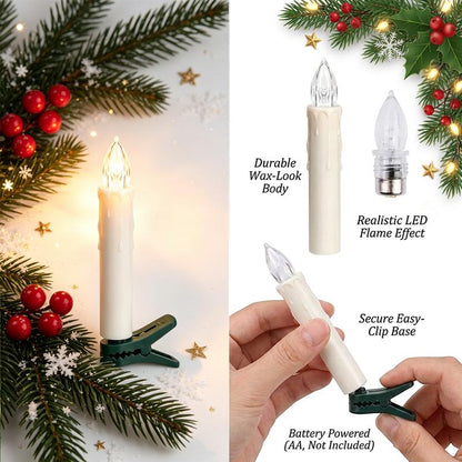🕯️LED Flameless Candle Clip Lights with Remote, 10 Pack, Timer & Dimmable