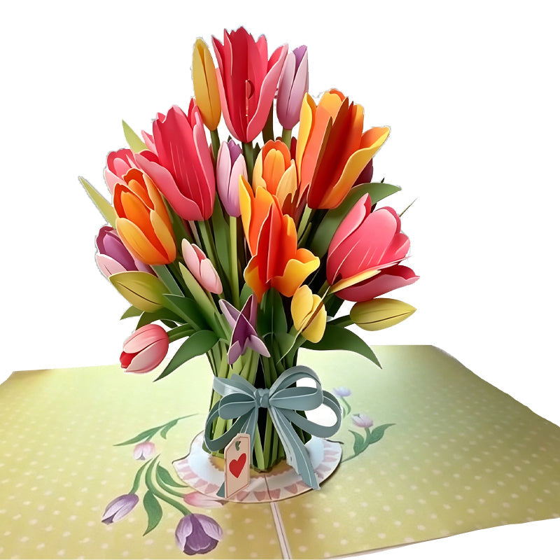 Tulip Flower Pop-up Greeting Card