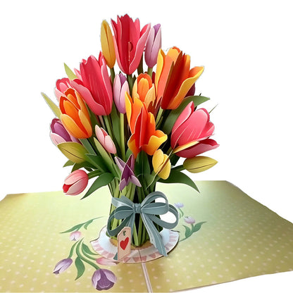 Tulip Flower Pop-up Greeting Card