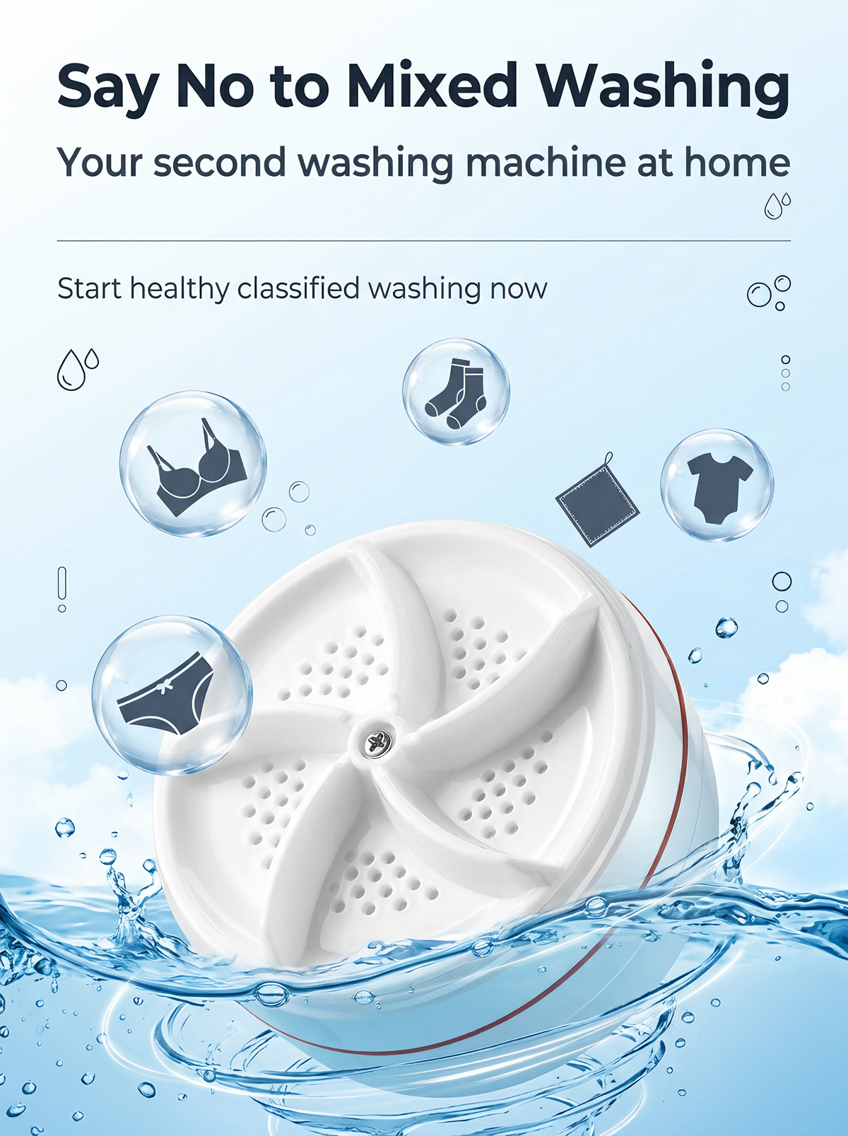 🌀Portable Turbo Washer for Dishes & Laundry