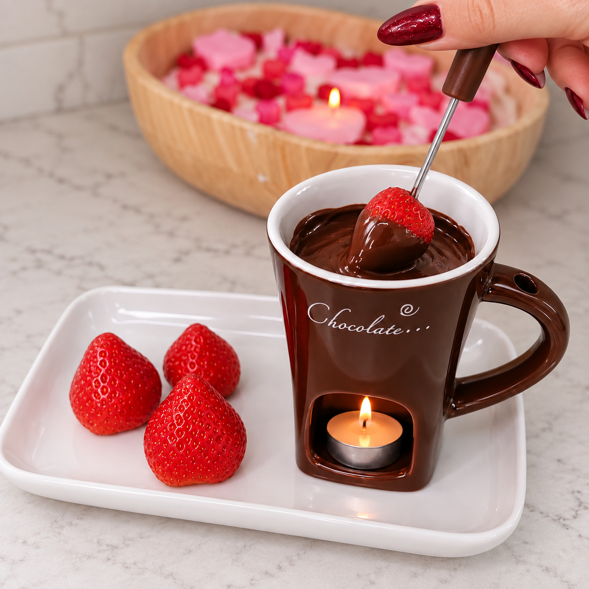 Melting Mug🍫 | Ceramic Tea-Light Heated Cup for Melting Chocolate & Cheese