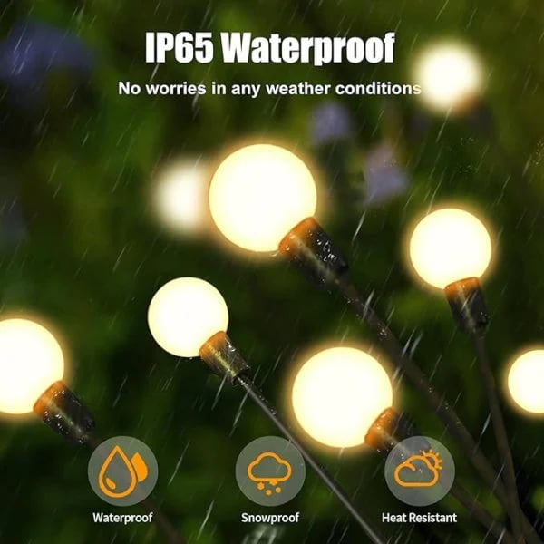 Solar Firefly Garden Lights  LED Flickering Firefly Glow Solar Pathway Lights for Yard, Patio & Landscape Decor