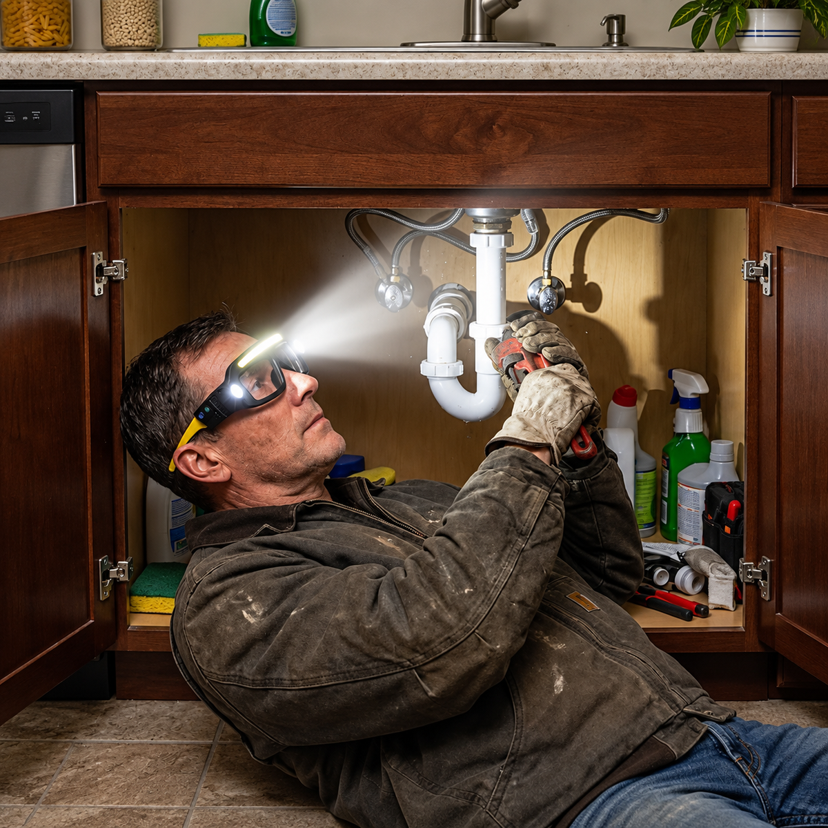 🔦👓 LED Headlamp Glasses – Rechargeable Hands-Free Motion Sensor Light for Outdoor & Everyday Use