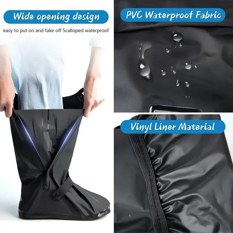 🌧️🥾 Reflective Waterproof Shoe Covers – Non-Slip, Reusable Protection for Rain, Snow & Mud