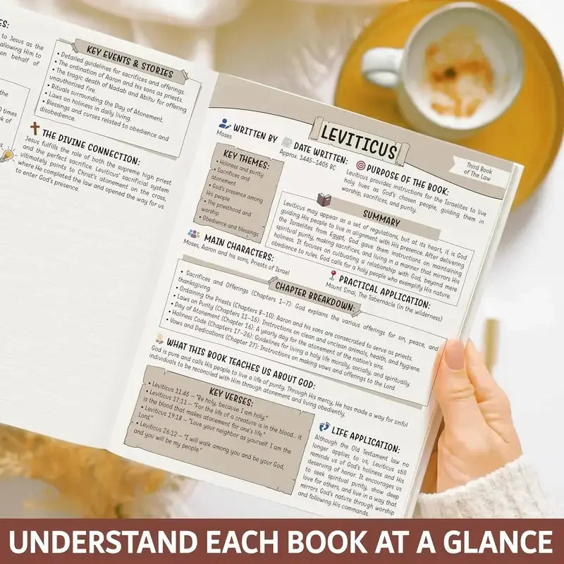 📖 66-Page Bible Study Journal – Guided Scripture, Notes & Reflection