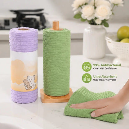 🧽Tearable Reusable Cleaning Cloth Roll – Washable Absorbent Towels for Kitchen & Home