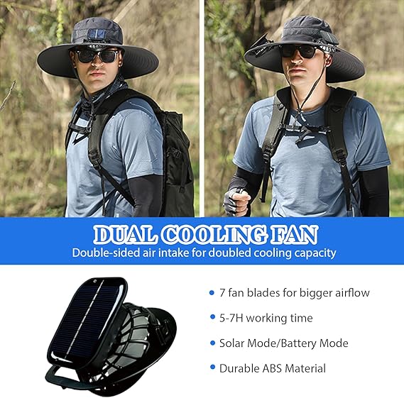2026 New Ultralight Solar Fan Sun HatLighter Than a Baseball!