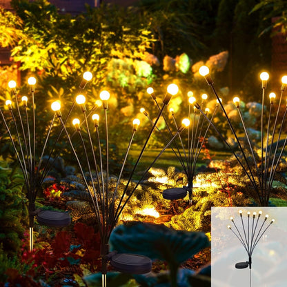 Solar Firefly Garden Lights  LED Flickering Firefly Glow Solar Pathway Lights for Yard, Patio & Landscape Decor