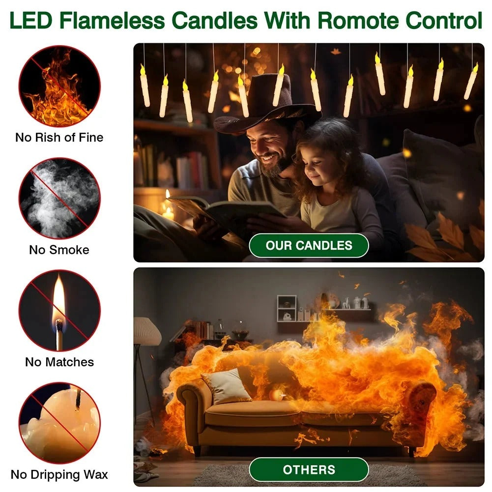 🕯️👻Floating Halloween LED Candles with Remote Control