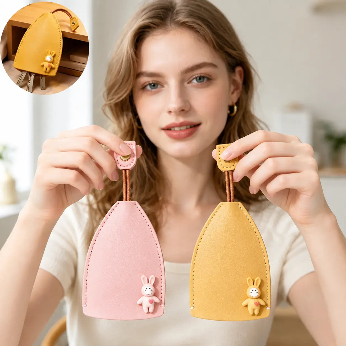 Cute Cartoon Pull-Out Key Case with Quick-Access Loop