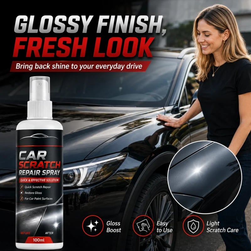 🚗Universal Car Scratch Repair Spray – Erases light scratches, swirl marks & scuffs fast