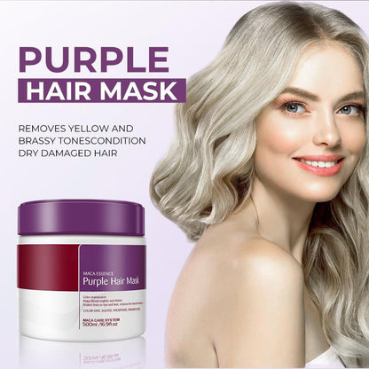 💜Maca Energy Purple Hair Mask eliminates brassy & yellow tones for blonde, silver & grey highlights.