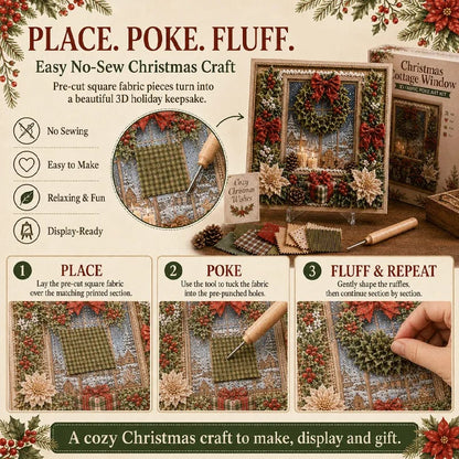 🎅🎄 Premium 3D Christmas Fabric Poke Art Kit | No‑Sew Holiday Craft Set✨