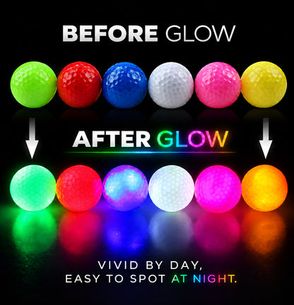 ✨⛳Christmas Glow Golf Balls – 6-Pack LED Night Golf Set