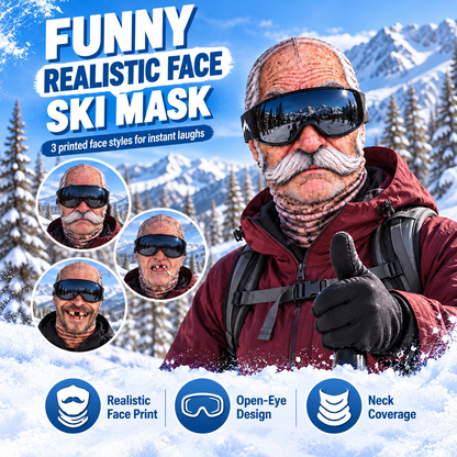 🎭 3D Print Grandpa Balaclava Mask, Funny Realistic Old Man Face Cover