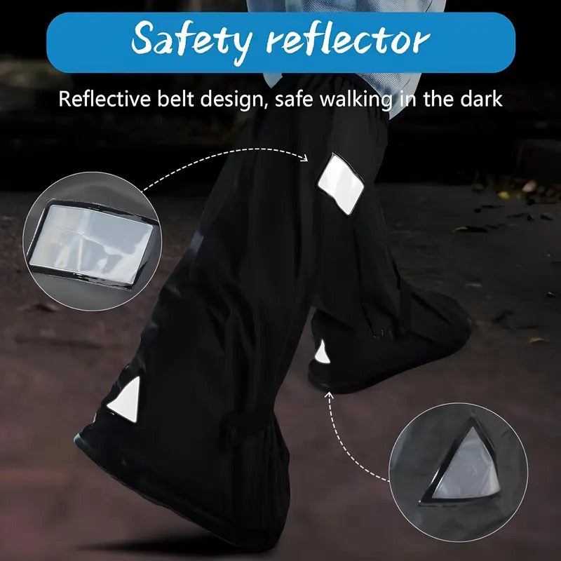 🌧️🥾 Reflective Waterproof Shoe Covers – Non-Slip, Reusable Protection for Rain, Snow & Mud