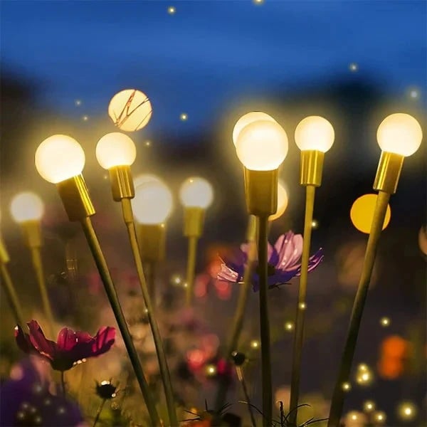 Solar Firefly Garden Lights  LED Flickering Firefly Glow Solar Pathway Lights for Yard, Patio & Landscape Decor