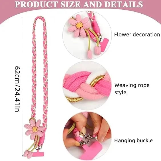Cute Floral Phone Crossbody Lanyard – Hands-Free & Stylish