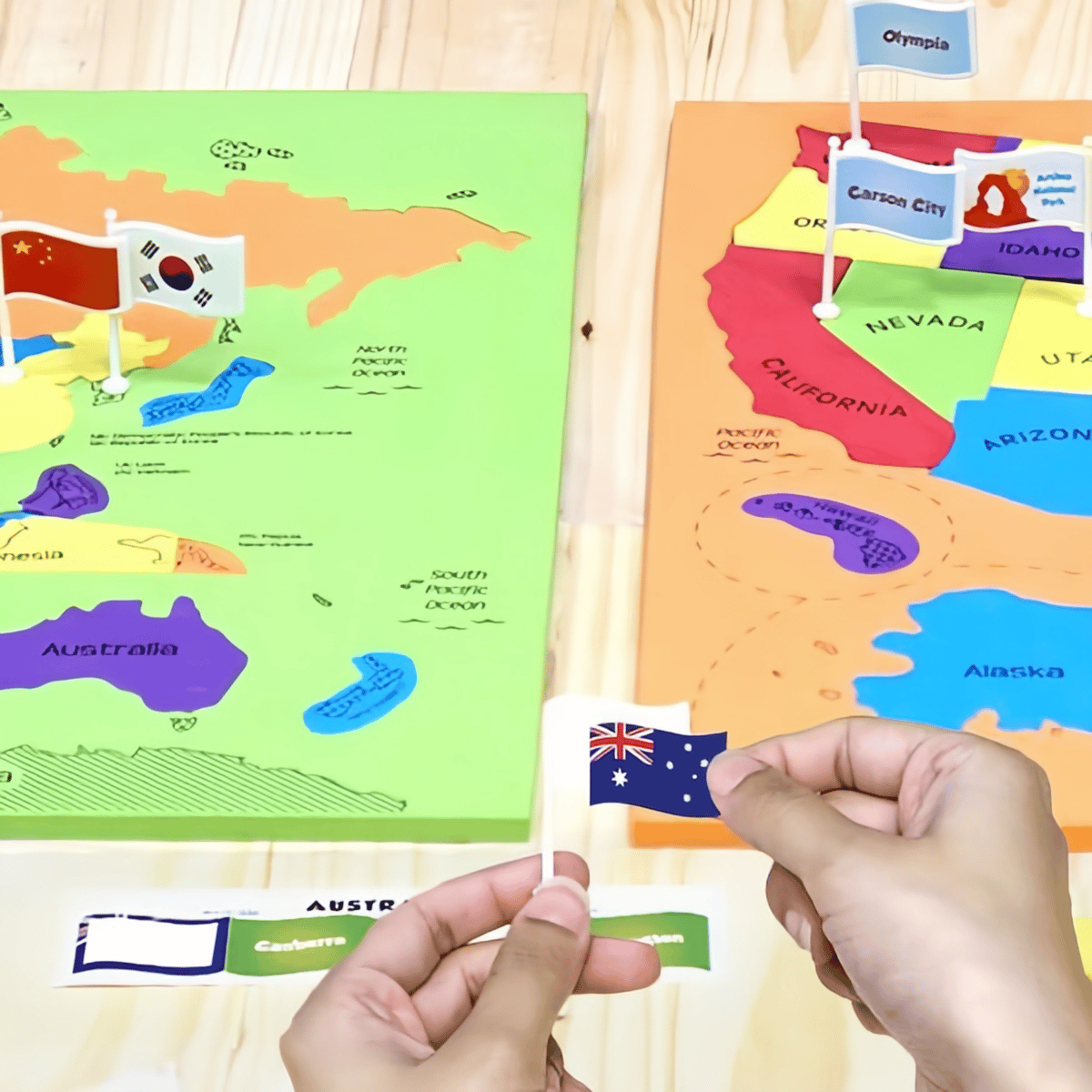 World Map & USA Map Puzzle Set