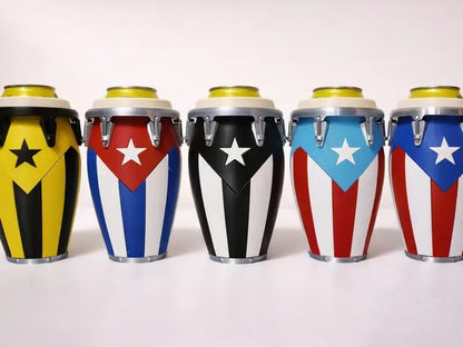 Conga-Style Can Holder: Celebrate Caribbean Pride Sip by Sip