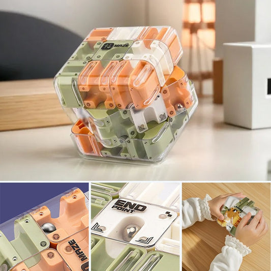 3D Rolling Ball Maze Cube
