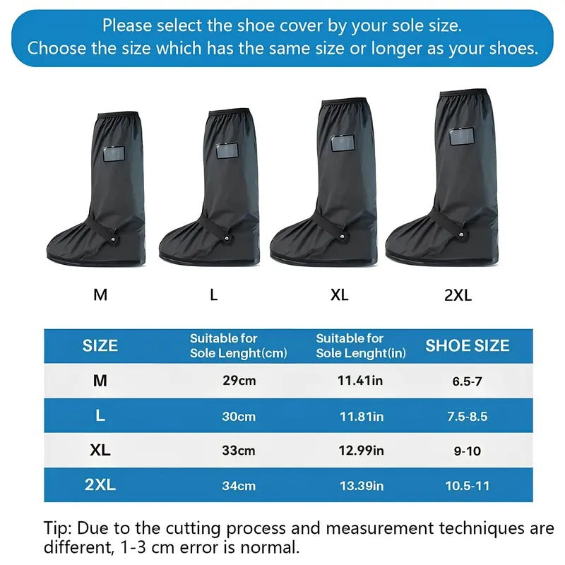 🌧️🥾 Reflective Waterproof Shoe Covers – Non-Slip, Reusable Protection for Rain, Snow & Mud
