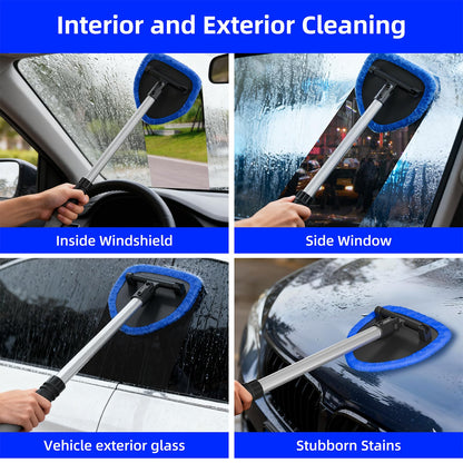 🚗🧽 180° Rotating Car Windshield Cleaner – Extendable Microfiber Glass Cleaning Kit ✨