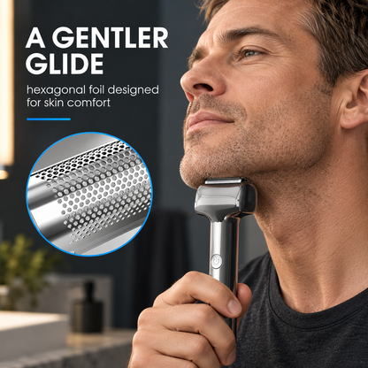 🪒Men's Rechargeable Foil Electric Shaver, Cordless Portable Wet & Dry Beard Razor for Daily Grooming