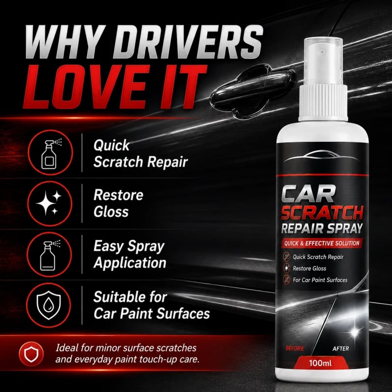 🚗Universal Car Scratch Repair Spray – Erases light scratches, swirl marks & scuffs fast