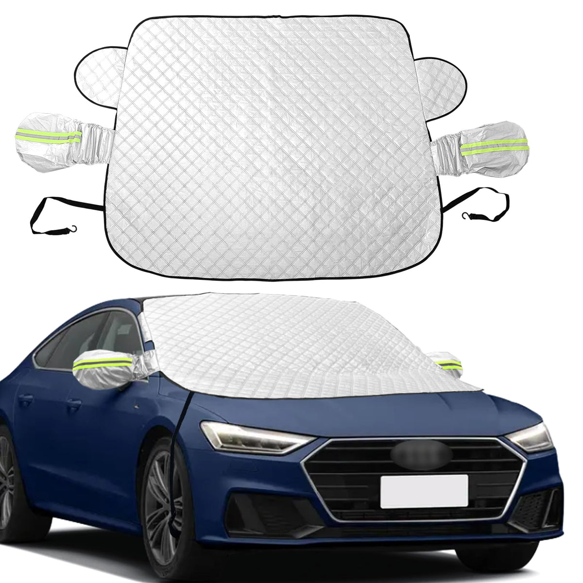 ❄️🚗Magnetic Foldable Windshield Ice Snow Cover with Side Mirror Sleeves & Hooks