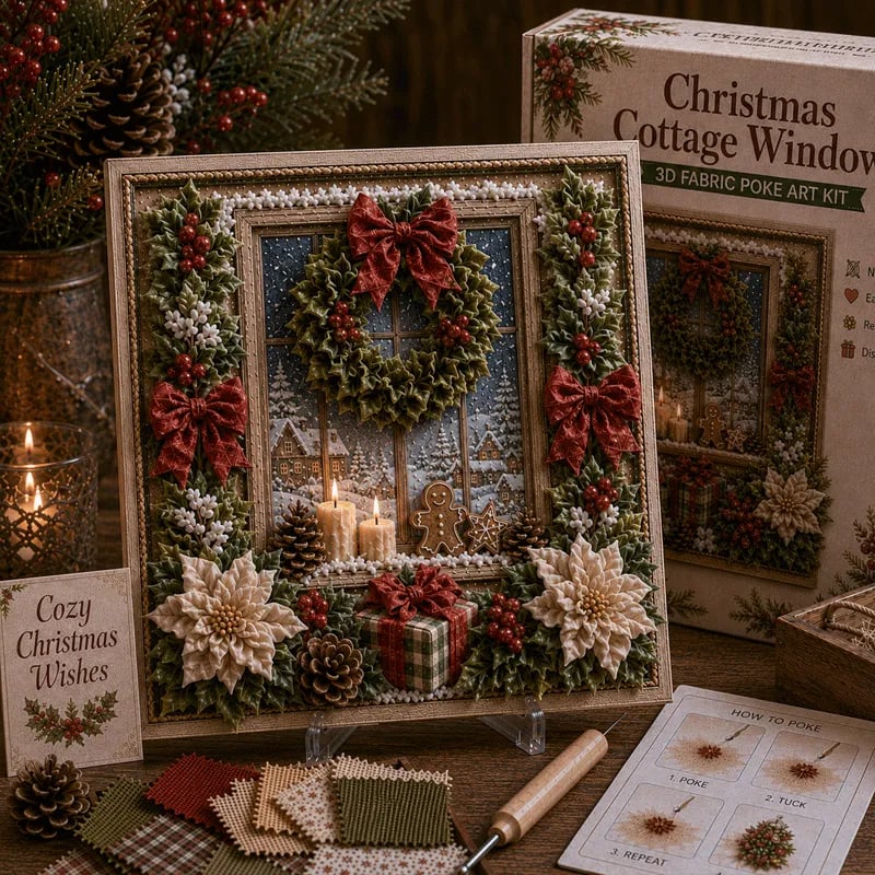 🎅🎄 Premium 3D Christmas Fabric Poke Art Kit | No‑Sew Holiday Craft Set✨