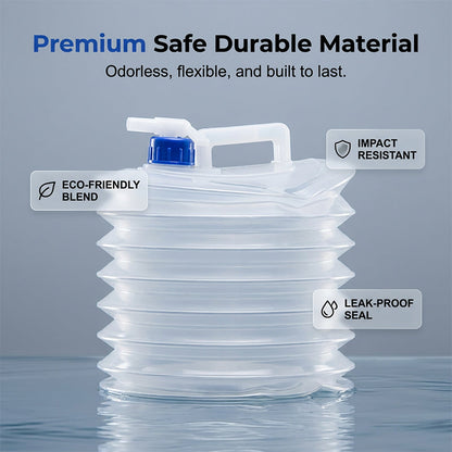Space-Saving Foldable Water Vessel with Dispensing Spigot