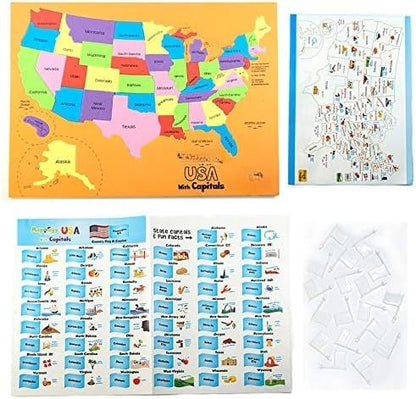 World Map & USA Map Puzzle Set