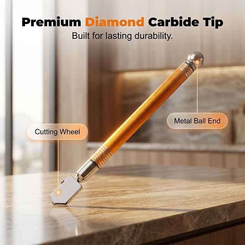 🔥Professional Diamond Glass Cutter with Alloy Handle Roller Wheel