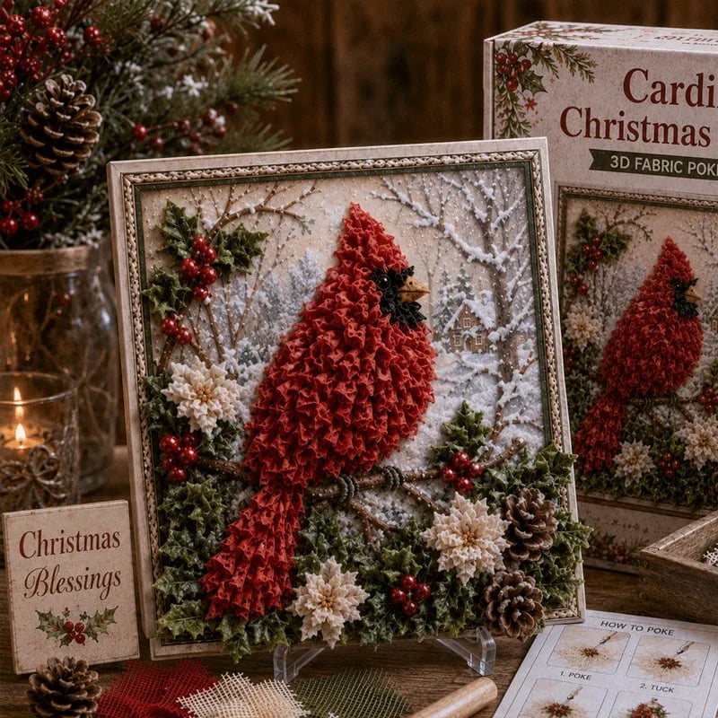 🎅🎄 Premium 3D Christmas Fabric Poke Art Kit | No‑Sew Holiday Craft Set✨