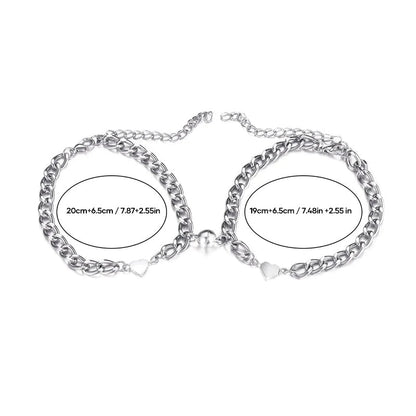 Beautiful Couples Magnetic Heart Bracelet