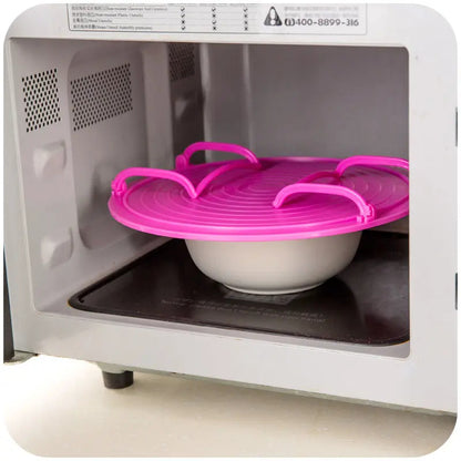 Microwave Plate Stacker, Plastic Splatter Cover Tray with Foldable Handles for Plates & Bowls🍽️