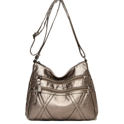 Lightweight Soft Leather Shoulder Bag