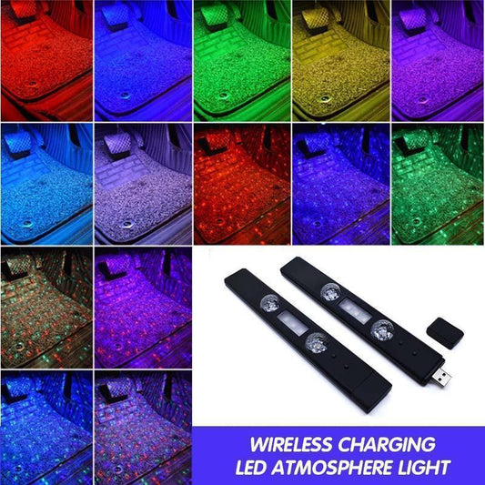 Wireless Car Ambient LED Light – USB Rechargeable Star Projector 2-in-1 Warm Light for Car & Room