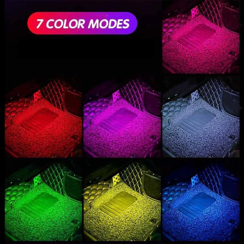 Wireless Car Ambient LED Light – USB Rechargeable Star Projector 2-in-1 Warm Light for Car & Room