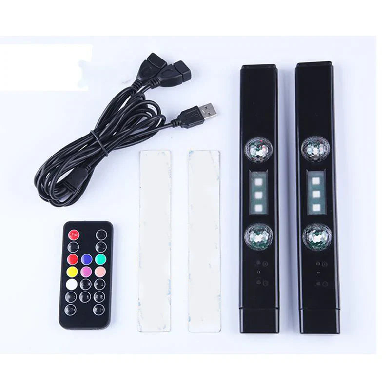 Wireless Car Ambient LED Light – USB Rechargeable Star Projector 2-in-1 Warm Light for Car & Room
